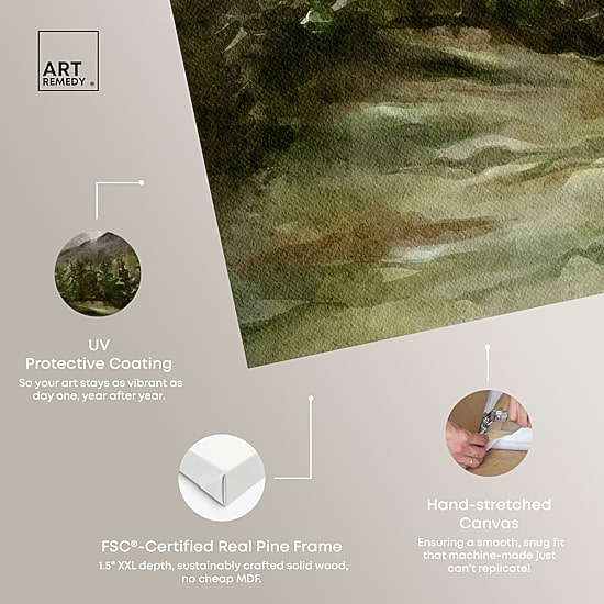 ART REMEDY® "April Woodland" Giclee Nature And Landscape Canvas Art