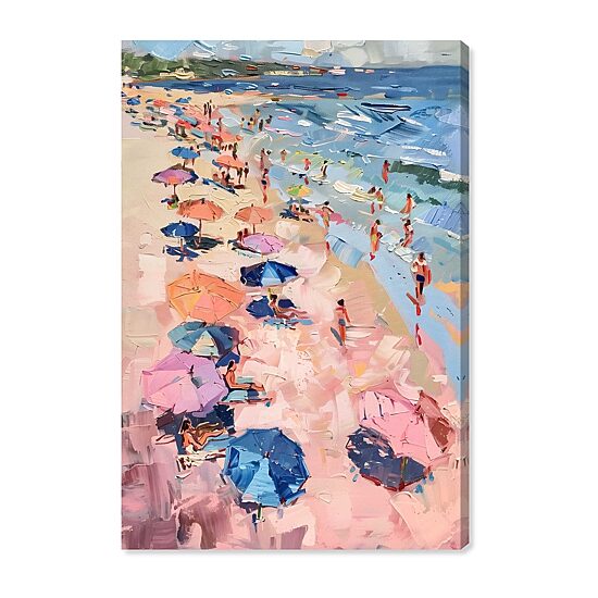 ART REMEDY® "Beach Side Joys" Giclee Nautical And Coastal Canvas Art