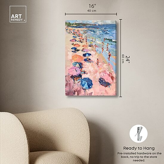 ART REMEDY® "Beach Side Joys" Giclee Nautical And Coastal Canvas Art