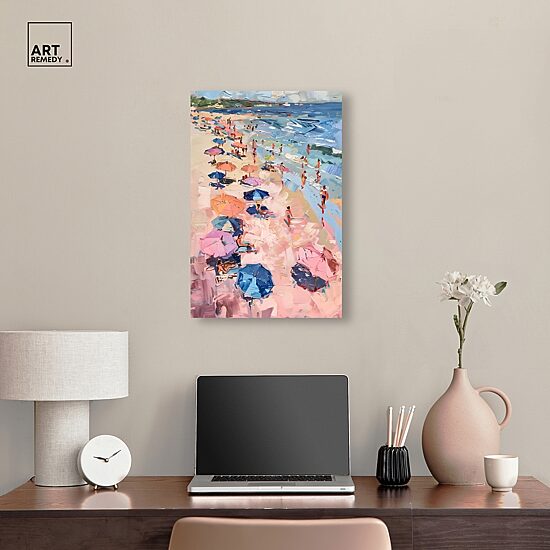 ART REMEDY® "Beach Side Joys" Giclee Nautical And Coastal Canvas Art