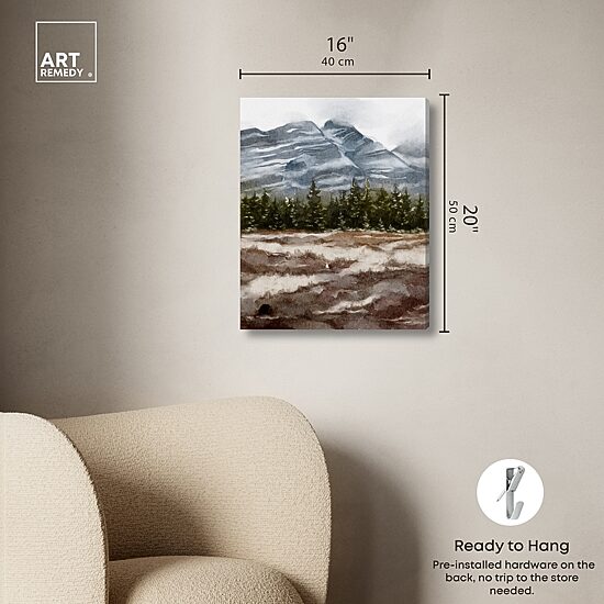 ART REMEDY® "February Rocks Landscape" Giclee Nature And Landscape Canvas Art