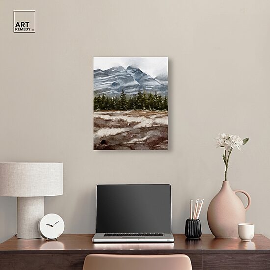 ART REMEDY® "February Rocks Landscape" Giclee Nature And Landscape Canvas Art