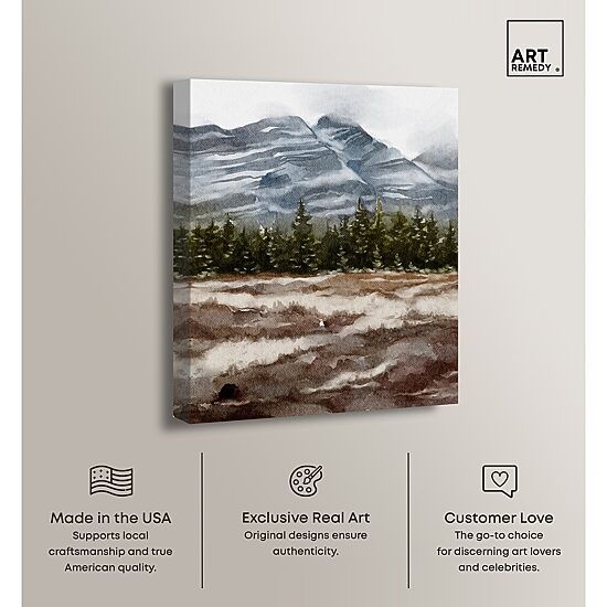 ART REMEDY® "February Rocks Landscape" Giclee Nature And Landscape Canvas Art