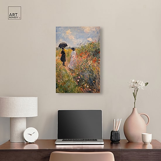 ART REMEDY® "Dawn Floral Mist Panoramic" Giclee Classic And Figurative Canvas Art