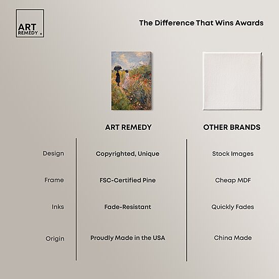 ART REMEDY® "Dawn Floral Mist Panoramic" Giclee Classic And Figurative Canvas Art