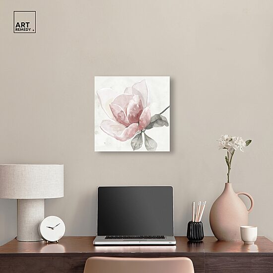 ART REMEDY® "Faded Blush Rose" Giclee Floral And Botanical Canvas Art