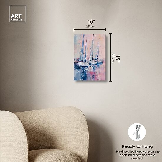 ART REMEDY® "Pastel Sea Breeze" Giclee Nautical And Coastal Canvas Art