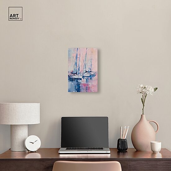 ART REMEDY® "Pastel Sea Breeze" Giclee Nautical And Coastal Canvas Art