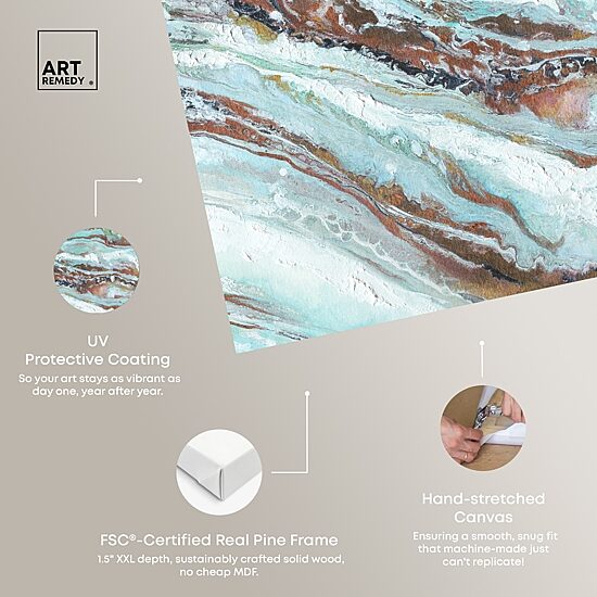 ART REMEDY® "Mint Waves" Giclee Abstract Canvas Art
