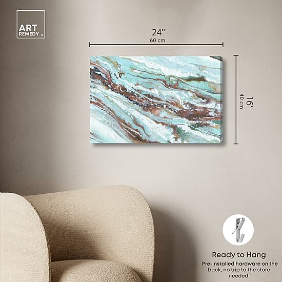 ART REMEDY® "Mint Waves" Giclee Abstract Canvas Art