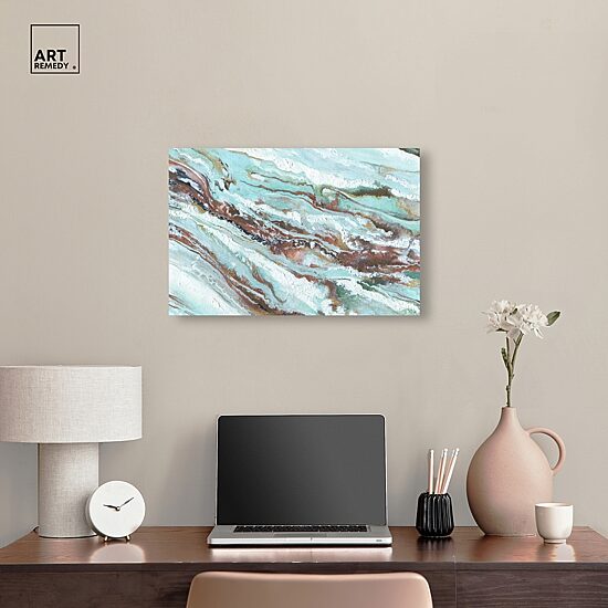 ART REMEDY® "Mint Waves" Giclee Abstract Canvas Art
