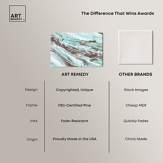 ART REMEDY® "Mint Waves" Giclee Abstract Canvas Art