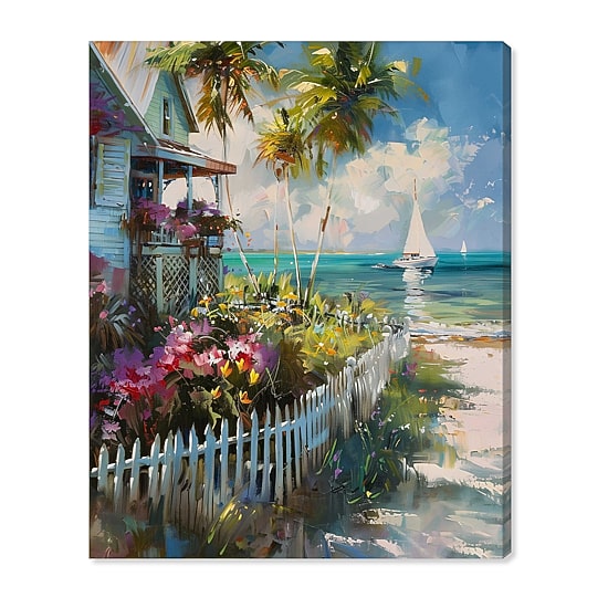 ART REMEDY® "Local Beach House" Giclee Nautical And Coastal Canvas Art