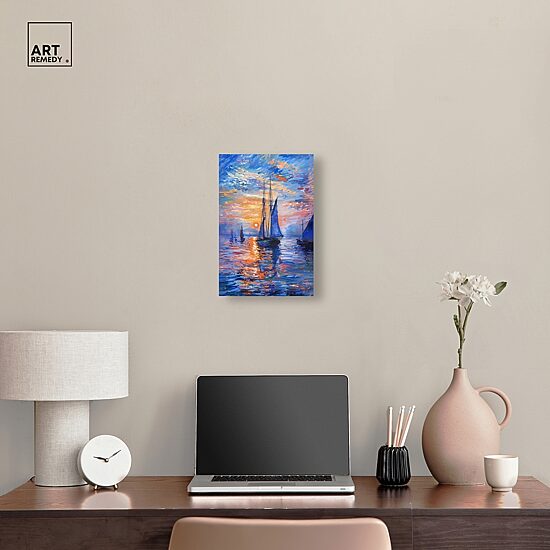 ART REMEDY® "Night Sea Breeze" Giclee Nautical And Coastal Canvas Art
