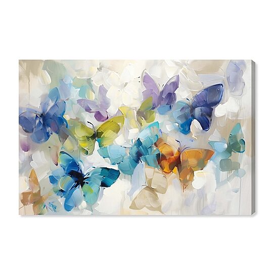 ART REMEDY® "Fluttering Butterflies" Giclee Animals Canvas Art