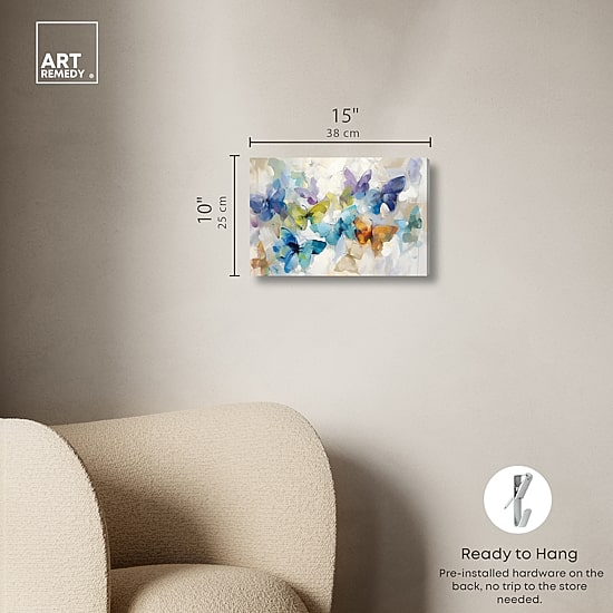 ART REMEDY® "Fluttering Butterflies" Giclee Animals Canvas Art