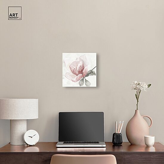 ART REMEDY® "Faded Blush Rose" Giclee Floral And Botanical Canvas Art