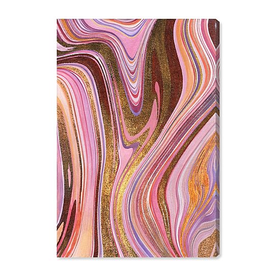 ART REMEDY® "Doll Memories - Pink Geode" Giclee Abstract Canvas Art