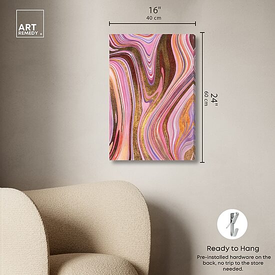 ART REMEDY® "Doll Memories - Pink Geode" Giclee Abstract Canvas Art