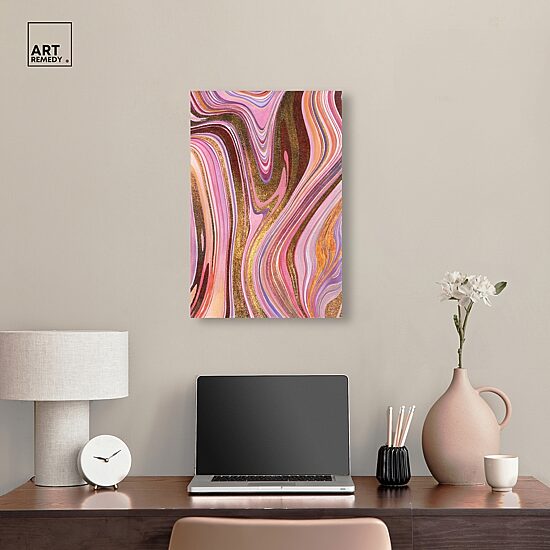 ART REMEDY® "Doll Memories - Pink Geode" Giclee Abstract Canvas Art