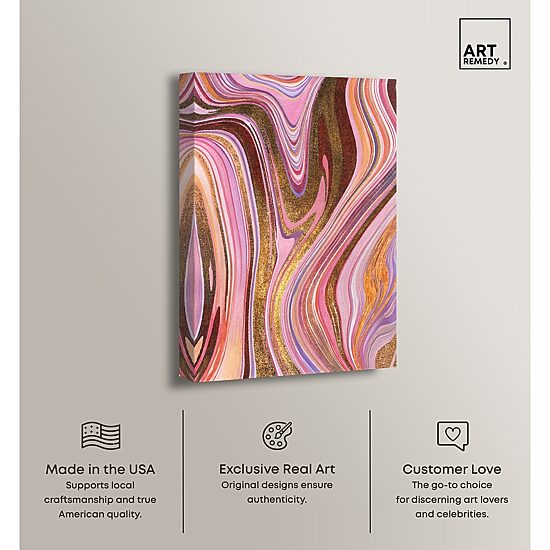 ART REMEDY® "Doll Memories - Pink Geode" Giclee Abstract Canvas Art