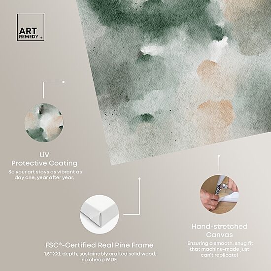 ART REMEDY® "Smoky And Blush Shadows" Giclee Abstract Canvas Art