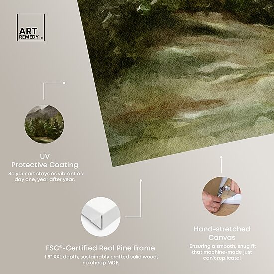 ART REMEDY® "April Woodland" Giclee Nature And Landscape Canvas Art