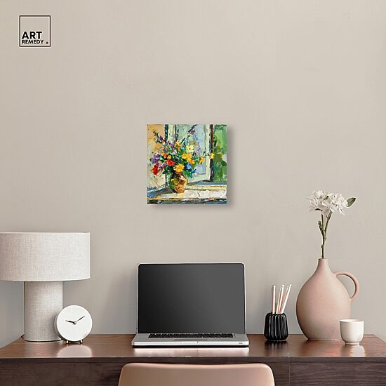 ART REMEDY® "Vase By The Window" Giclee Floral And Botanical Canvas Art