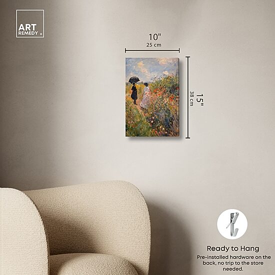ART REMEDY® "Dawn Floral Mist Panoramic" Giclee Classic And Figurative Canvas Art