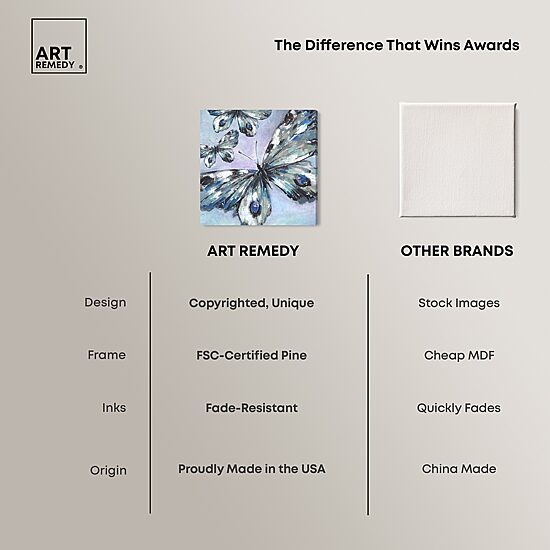 ART REMEDY® "Butterfly Trio" Giclee Animals Canvas Art