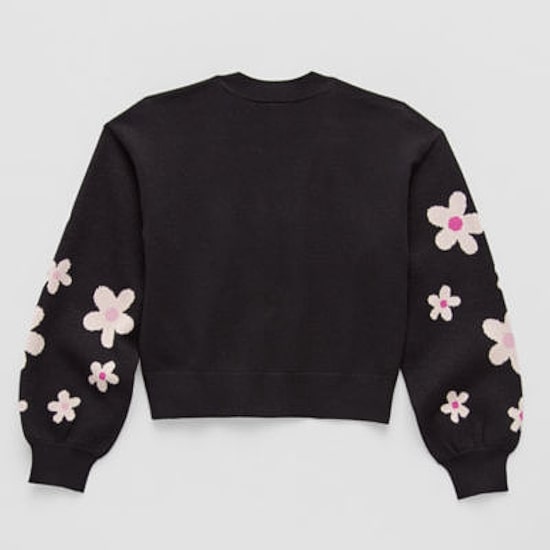 Thereabouts Little & Big Kid Girls V Neck Long Sleeve Button Floral Cardigan