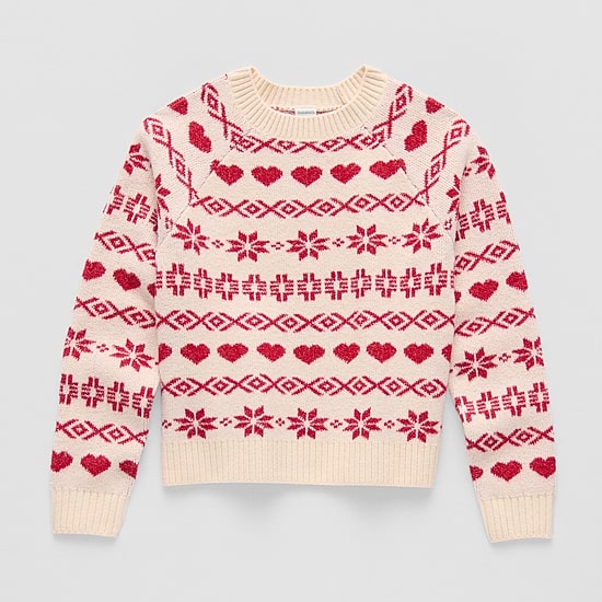 Thereabouts Little & Big Kid Girls Crew Neck Long Sleeve Pullover Sweater