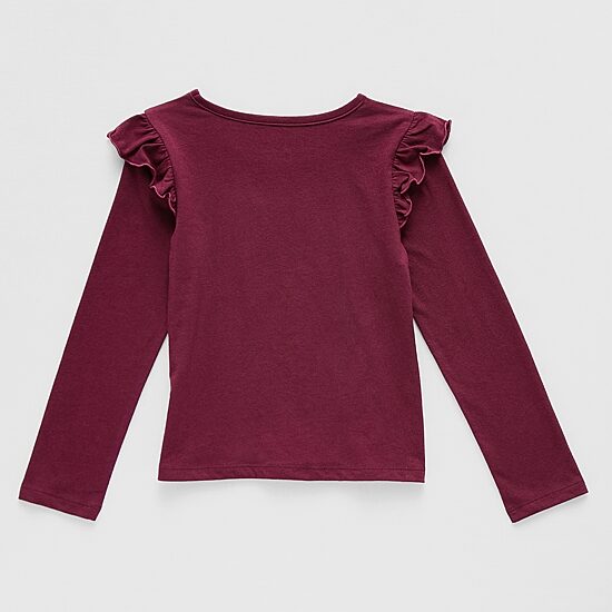 Thereabouts Little Girls Round Neck Long Sleeve Regular Fit Graphic T-Shirt