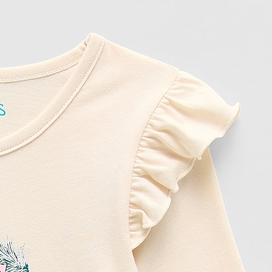 Thereabouts Little Girls Round Neck Long Sleeve Regular Fit Graphic T-Shirt