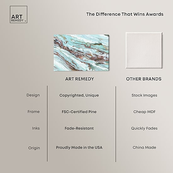 ART REMEDY® "Mint Waves" Giclee Abstract Canvas Art