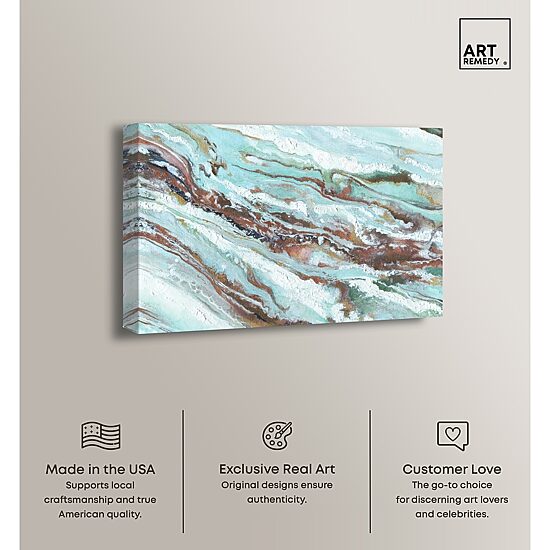 ART REMEDY® "Mint Waves" Giclee Abstract Canvas Art
