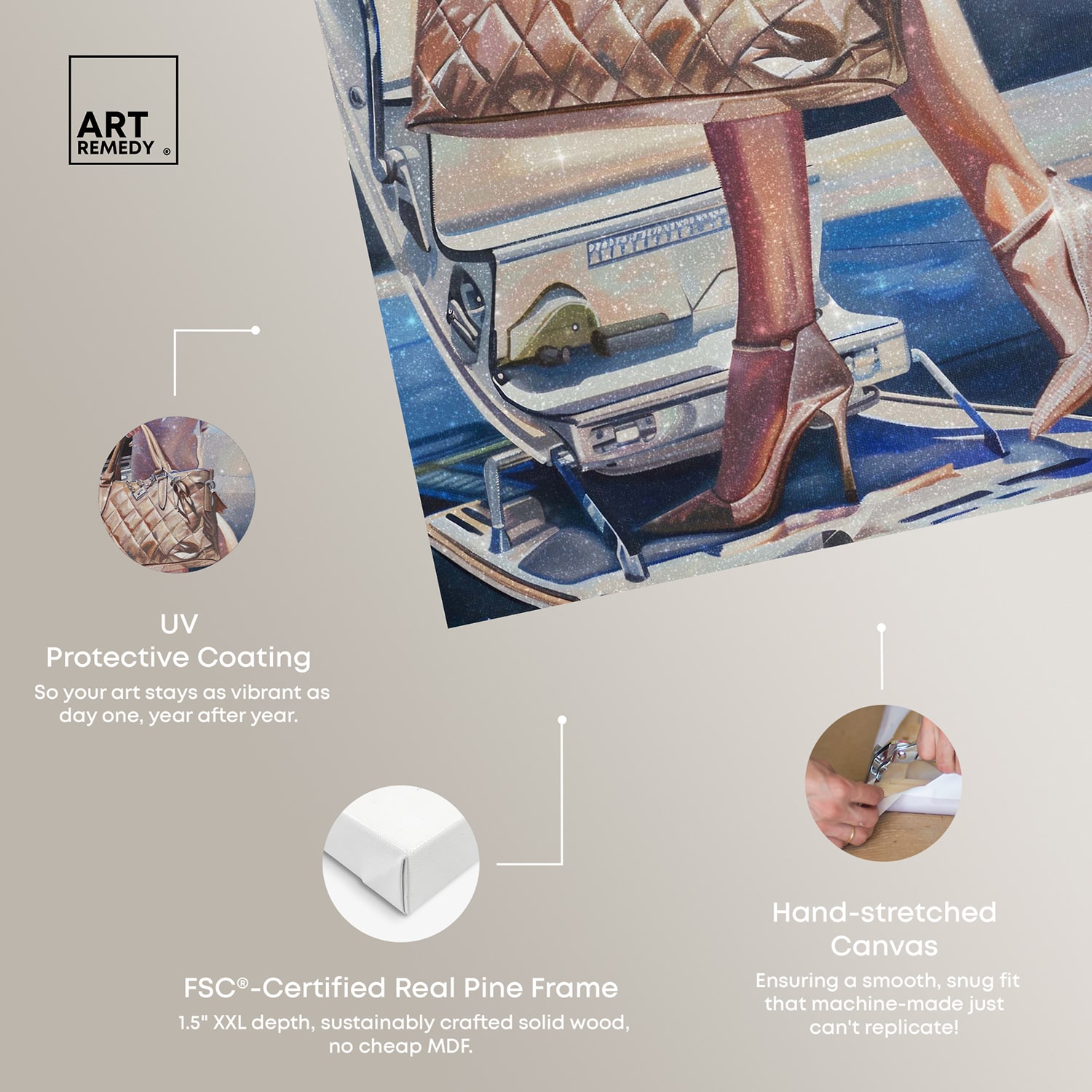 ART REMEDY® "Her Private Jet" Giclee Abstract Canvas Art