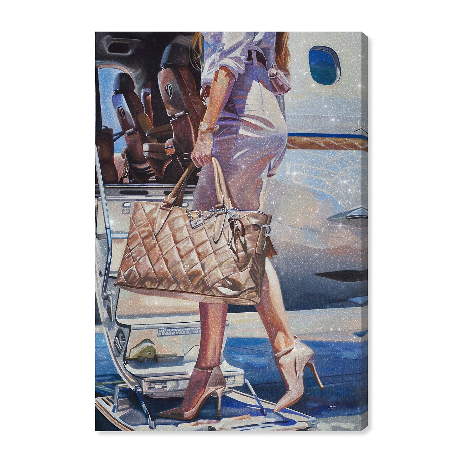 ART REMEDY® "Her Private Jet" Giclee Abstract Canvas Art