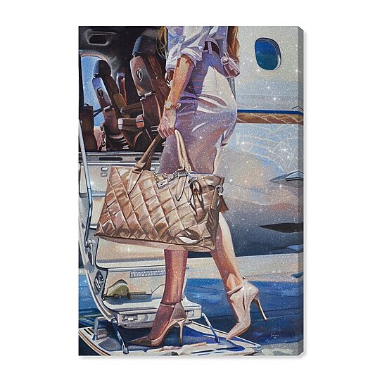 ART REMEDY® "Her Private Jet" Giclee Abstract Canvas Art