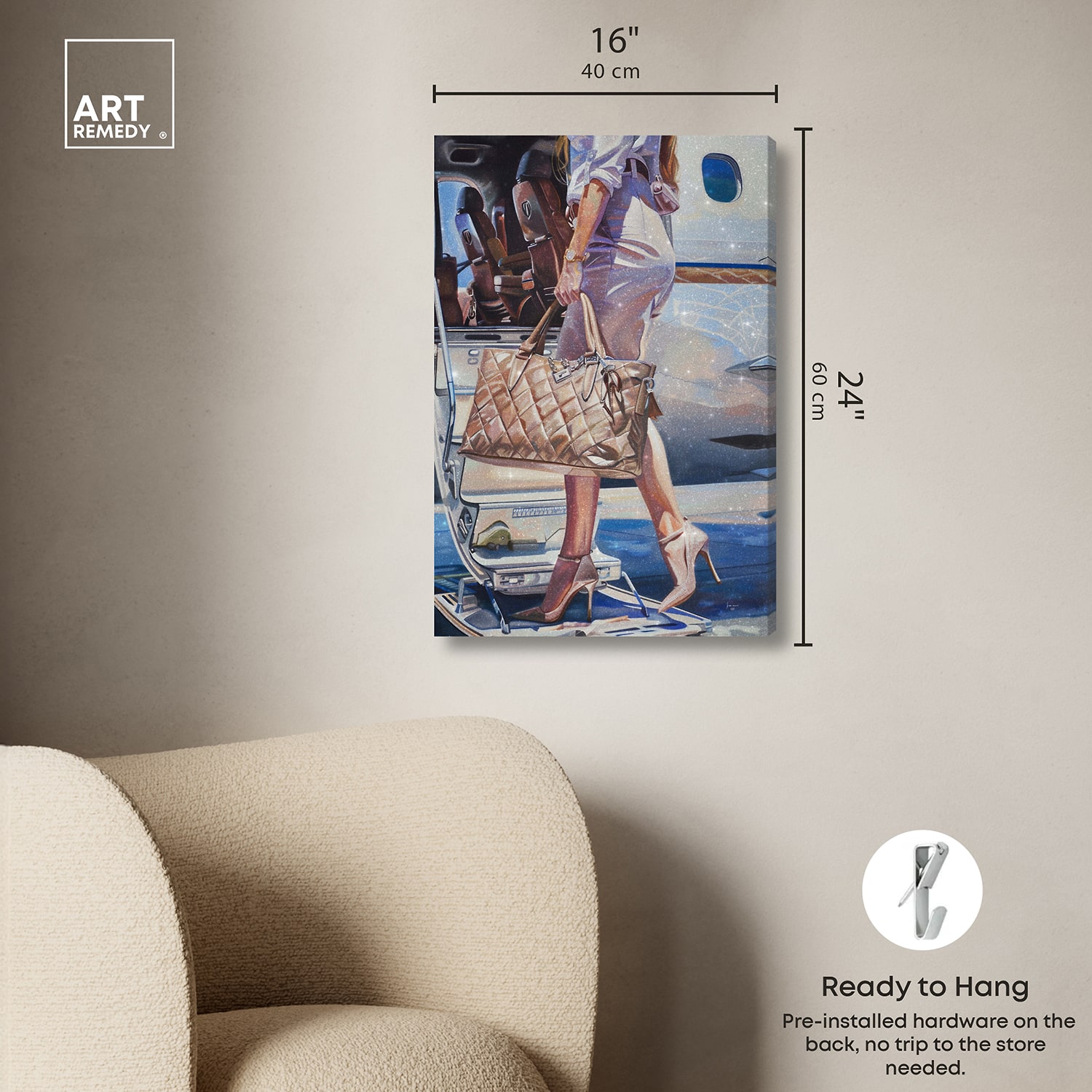 ART REMEDY® "Her Private Jet" Giclee Abstract Canvas Art