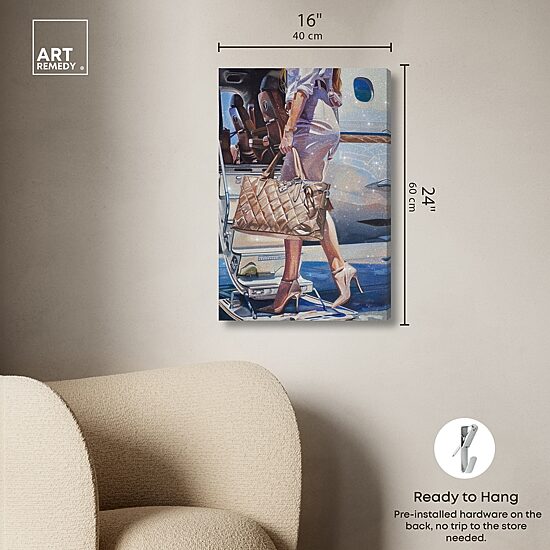 ART REMEDY® "Her Private Jet" Giclee Abstract Canvas Art