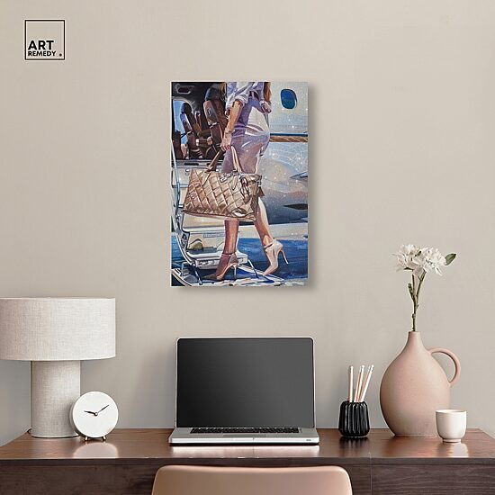 ART REMEDY® "Her Private Jet" Giclee Abstract Canvas Art