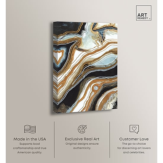 ART REMEDY® "Black And Gold I" Giclee Abstract Canvas Art