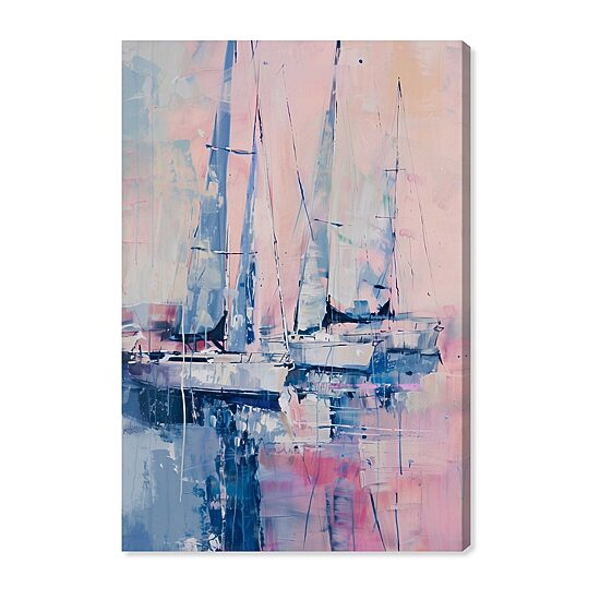 ART REMEDY® "Pastel Sea Breeze" Giclee Nautical And Coastal Canvas Art