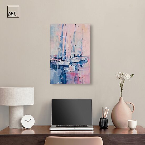 ART REMEDY® "Pastel Sea Breeze" Giclee Nautical And Coastal Canvas Art