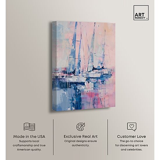 ART REMEDY® "Pastel Sea Breeze" Giclee Nautical And Coastal Canvas Art