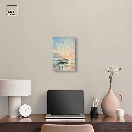 ART REMEDY® "Boat On The Shore" Giclee Nautical And Coastal Canvas Art