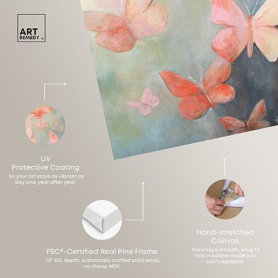 ART REMEDY® "Peaceful Butterflies" Giclee Animals Canvas Art