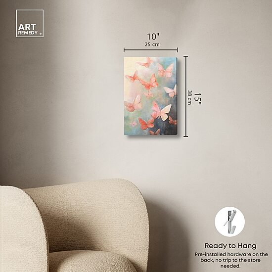 ART REMEDY® "Peaceful Butterflies" Giclee Animals Canvas Art