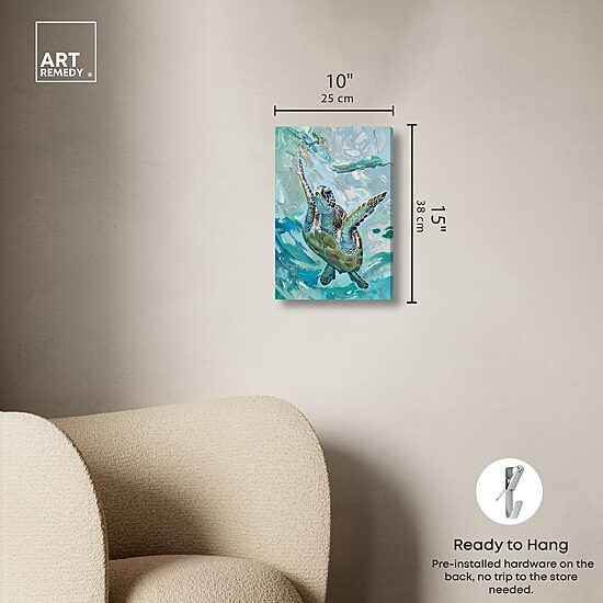 ART REMEDY® "Serene Turtle" Giclee Animals Canvas Art